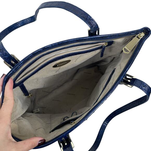 Brahmin Medium Asher Melbourne Tote Bag Shoulder Bag Dark Blue *READ - Picture 8 of 10